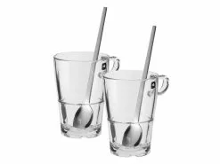 Coupon ⌛ Leonardo GK/4-tlg. Macchiato/Löffel Set Senso in transparent 👍