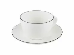 Aktion 👏 Asa Kaffeetasse mit Untertasse Ligne Noire in weiß ⭐