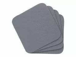 Bester Verkauf 💯 4tlg. Untersetzer basalt, Lederoptik in grau 👍