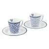 Rabatt 🤩 Laura Ashley Blueprint Espresso Set 🍬 Candy Stripes & Floris - 4 teilig in mehrfarbig 😍