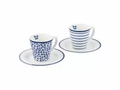 Rabatt 🤩 Laura Ashley Blueprint Espresso Set 🍬 Candy Stripes & Floris - 4 teilig in mehrfarbig 😍