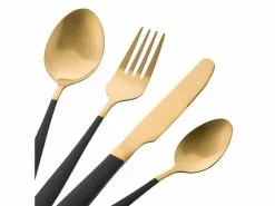 Angebote 🔥 Besteckset Gold/Schwarz 16-teilig in goldfarben 😀 -Essen & Trinken Store 24309149 f 02