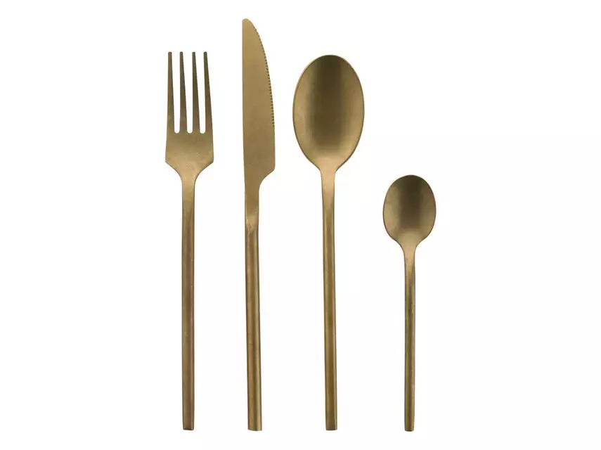 Brandneu ❤️ Echtwerk Tafelbesteck Bari Gold 16-teilig in goldfarben 🔥 1 Brandneu ❤️ Echtwerk Tafelbesteck Bari Gold 16-teilig in goldfarben 🔥