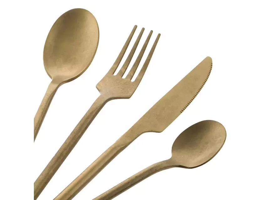 Brandneu ❤️ Echtwerk Tafelbesteck Bari Gold 16-teilig in goldfarben 🔥 2 Brandneu ❤️ Echtwerk Tafelbesteck Bari Gold 16-teilig in goldfarben 🔥 – Bild 2