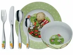Schlussverkauf 🥰 WMF Kinderbesteck Pitzelpatz 6 tlg. in grün ⌛