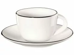 Angebote 🧨 Asa Espressotasse mit Untertasse Ligne Noire in weiß 🔥