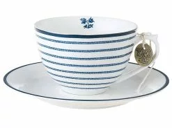 Blitzangebot 🤩 Laura Ashley Blueprint Kaffeetasse 🍬 Candy Stripe blau - 260 ml in mehrfarbig ⌛