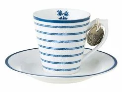 Top 10 😉 Laura Ashley Blueprint Espressotasse 🍬 Candy Stripe blau - 90 ml in weiß 🎁