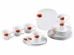 Großhandel 👏 Vivre Kaffeeservice Poppy 18-teilig in weiß 😍