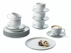 Auslauf ❤️ Seltmann Weiden Kaffeeservice Lido Black Line 18-teilig in weiß 🎉