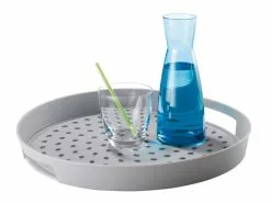 Schlussverkauf 😀 Casa Nova Tablett rutschfest rund in grau 😉