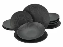 Angebote 😀 Crea Table Tafelservice Lava Stone 12-teilig in schwarz 🥰