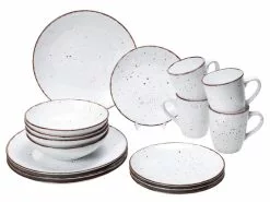 Blitzangebot 🔔 Arte Viva Kombiservice Nature Look 16-teilig in weiß 🌟