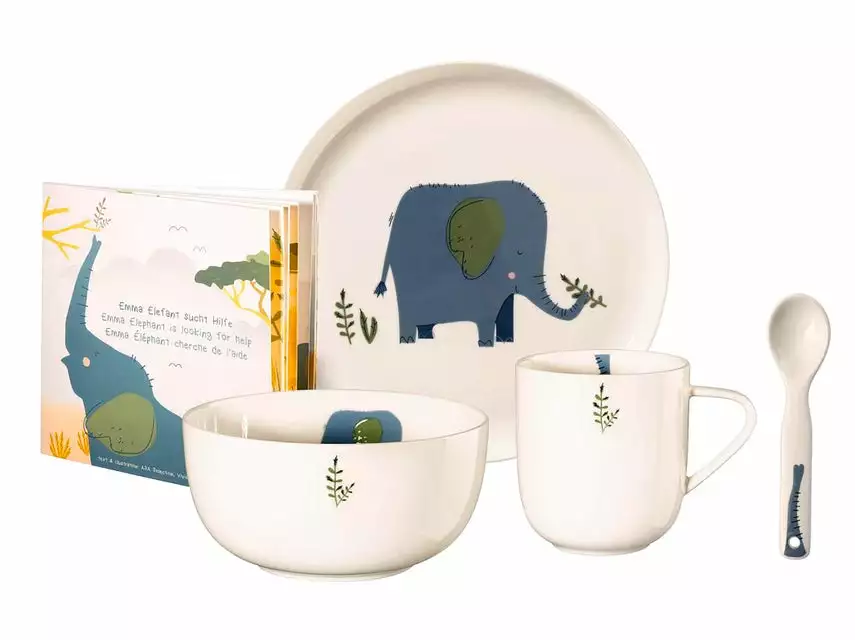 Schlussverkauf 🧨 Asa Kindergeschirr Emma Elefant 5-teilig in mehrfarbig ❤️ 1 Schlussverkauf 🧨 Asa Kindergeschirr Emma Elefant 5-teilig in mehrfarbig ❤️