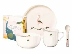 Coupon ✨ Asa Kindergeschirr Fiona Flamingo 5-teilig in mehrfarbig 🧨
