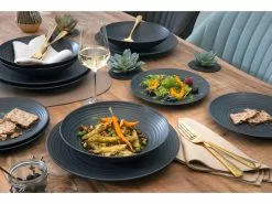Angebote 😀 Crea Table Tafelservice Lava Stone 12-teilig in schwarz 🥰 -Essen & Trinken Store 6520101 0568360 1 24260052