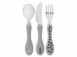 Coupon ✨ LÄSSIG Kinderbesteck Cutlery Little Chums Cat in grau ✔️