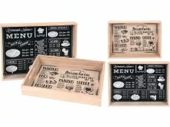 Aktion ❤️ 2tlg. Set Tablett "Bistro" in schwarz 🎁