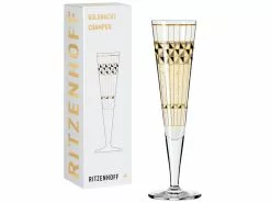 Am billigsten 💯 Champagnerglas Grafisches Muster "Goldnacht" in mehrfarbig ❤️