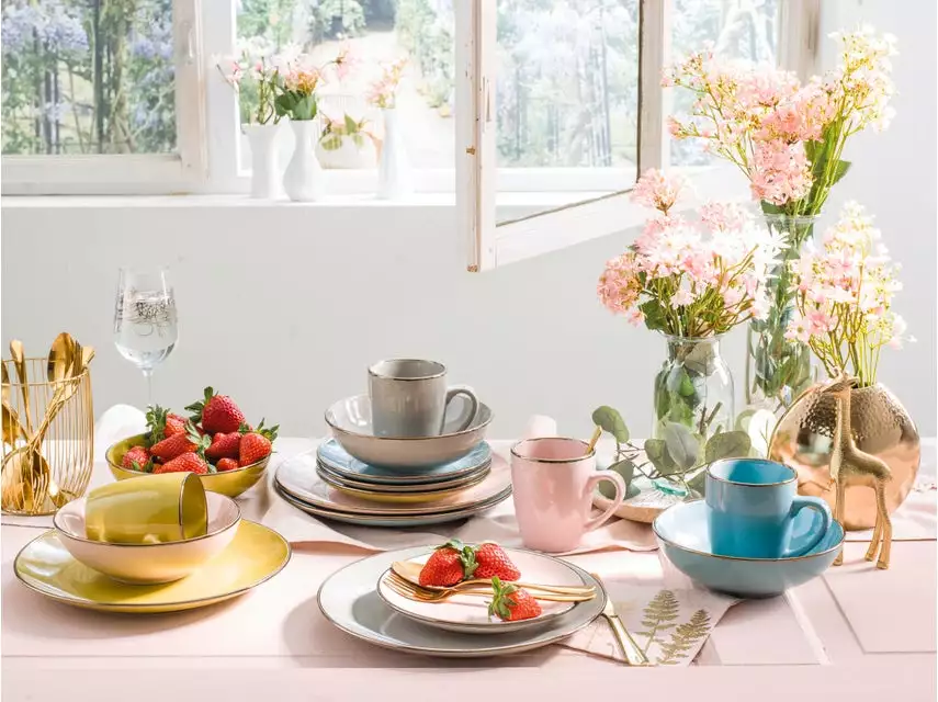 Auslauf 🧨 Geschirrset Metallic Rim 16 teilig in mehrfarbig ✔️ 7 Auslauf 🧨 Geschirrset Metallic Rim 16 teilig in mehrfarbig ✔️ – Bild 7