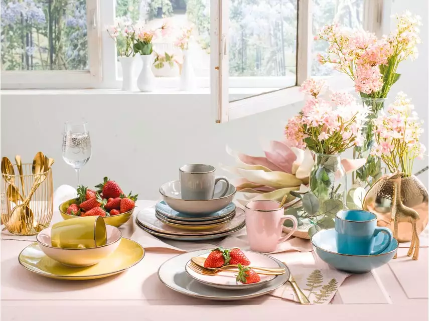 Auslauf 🧨 Geschirrset Metallic Rim 16 teilig in mehrfarbig ✔️ 6 Auslauf 🧨 Geschirrset Metallic Rim 16 teilig in mehrfarbig ✔️ – Bild 6