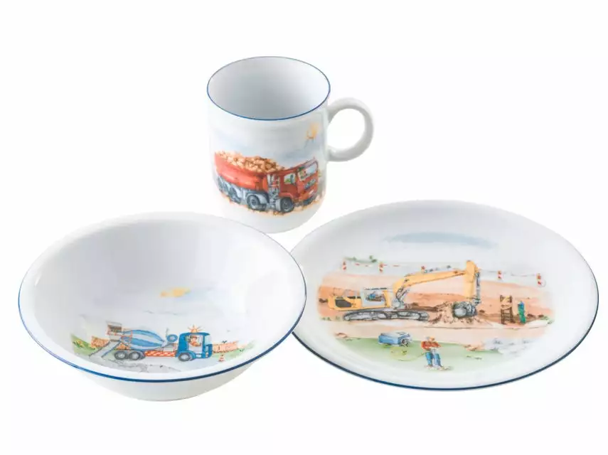 Schlussverkauf 💯 Seltmann Weiden 3 tlg. Kinderset "Auf der Baustelle" in mehrfarbig 🔔 2 Schlussverkauf 💯 Seltmann Weiden 3 tlg. Kinderset "Auf der Baustelle" in mehrfarbig 🔔 – Bild 2