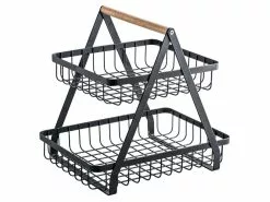 Angebote ⌛ Kitchen Basics Korb-Etagere schwarz 2-stufig 🎁