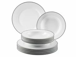 Auslauf ❤️ Tafelservice Enna - 12 teilig in weiß 🔔