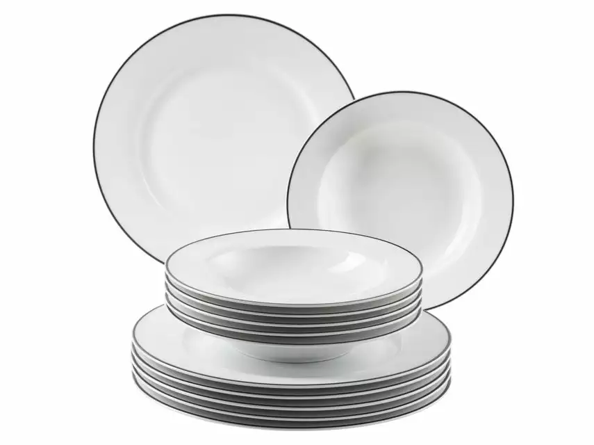 Auslauf ❤️ Tafelservice Enna - 12 teilig in weiß 🔔 1 Auslauf ❤️ Tafelservice Enna - 12 teilig in weiß 🔔