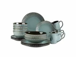 Budget ❤️ Kombiservice Confino petrol/braun - 20 teilig in blau 🎁