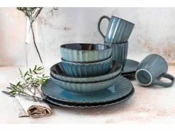 Budget ❤️ Kombiservice Confino petrol/braun - 20 teilig in blau 🎁 -Essen & Trinken Store 931964millieu3