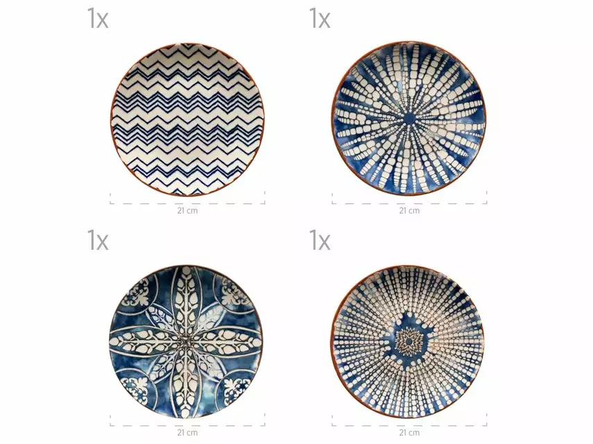 Großhandel 👍 Tellerset Iberico blau - 12 teilig ⌛ 3 Großhandel 👍 Tellerset Iberico blau - 12 teilig ⌛ – Bild 3