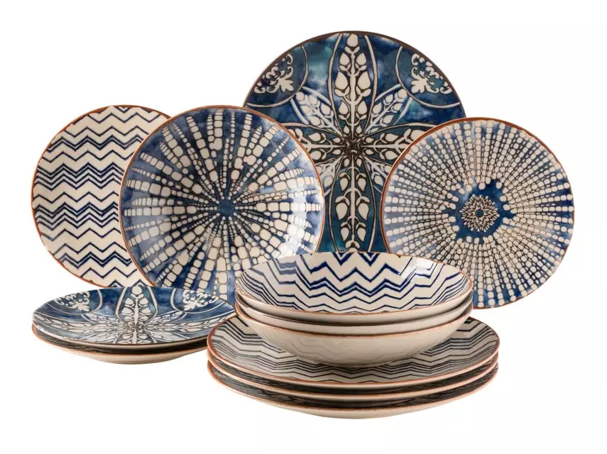 Großhandel 👍 Tellerset Iberico blau - 12 teilig ⌛ 1 Großhandel 👍 Tellerset Iberico blau - 12 teilig ⌛