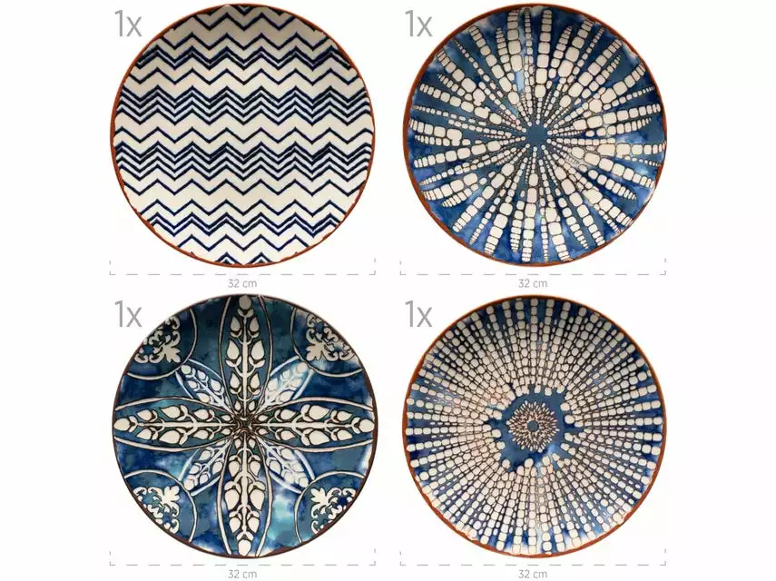 Top 10 🔥 Platztellerset Iberico blue - 4 teilig in blau 💯 4 Top 10 🔥 Platztellerset Iberico blue - 4 teilig in blau 💯 – Bild 4