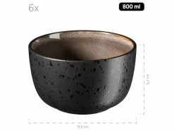 Bestes Angebot 😍 Frühstückset Niara schwarz/grau - 18 teilig in braun 🥰 -Essen & Trinken Store 934020b