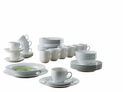 Blitzangebot 😀 Seltmann Weiden Kombiservice Rondo Liane uni 42-teilig in weiß ⌛